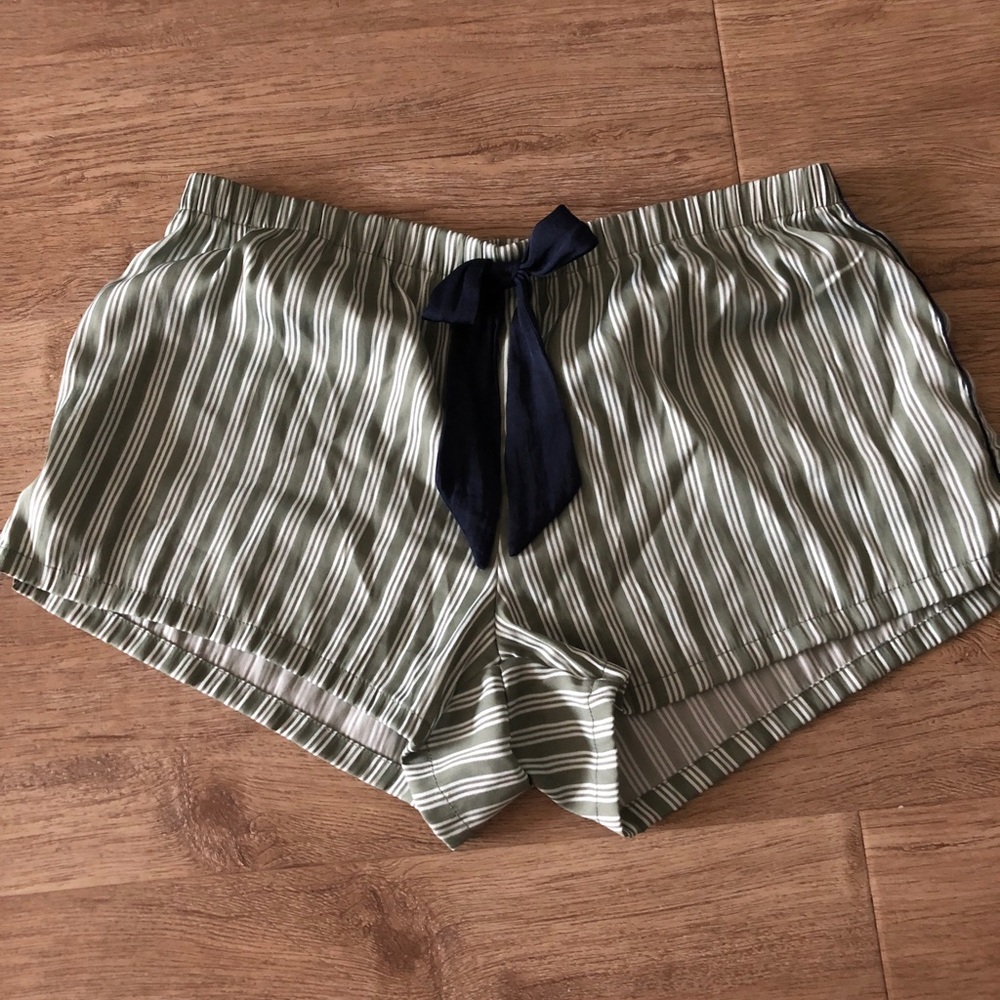 Green/Navy Silky Sleep Shorts